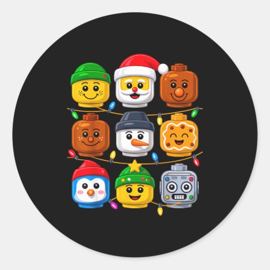 Christmas Building Crew Costume Master Builder Blo Ronde Sticker (Voorkant)