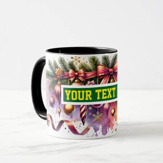 Christmas Bulbs Ornamenten Koffie Mok (Voorkant links)