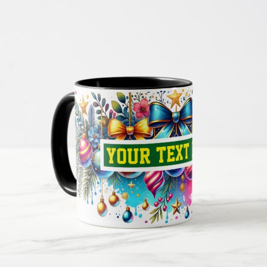 Christmas Bulbs Ornamenten Koffie Mok (Voorkant links)