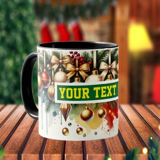 Christmas Bulbs Watercolor Coffee Mok