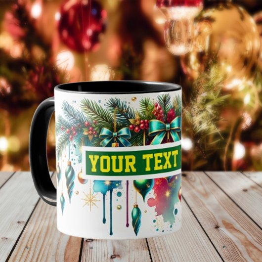 Christmas Bulbs Watercolor Coffee Mok