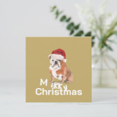 Christmas Bull Dog Merry Wenskaart (Staand voorkant)
