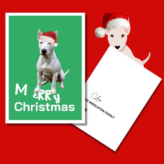 Christmas Bull Terrier Hond Vrolijk Wenskaart