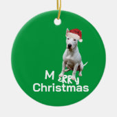 Christmas Bull Terrier Hond Vrolijke Groet Keramisch Ornament (Voorkant)
