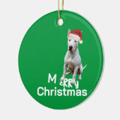 Christmas Bull Terrier Hond Vrolijke Groet Keramisch Ornament (Links)