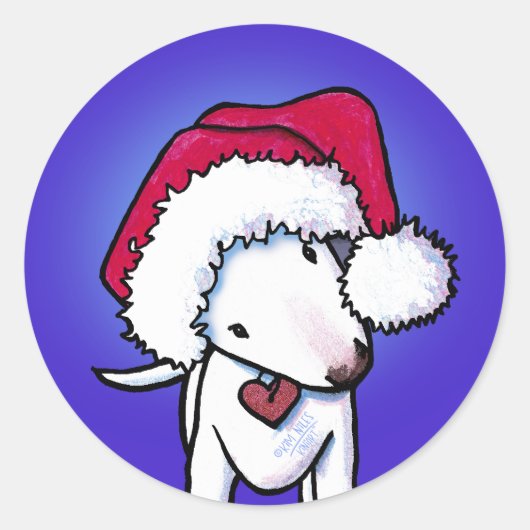 Christmas Bull Terrier KiniArt Sticker (Voorkant)