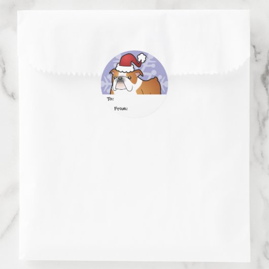 Christmas Bulldog Gift Labels (Tas)