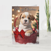 Christmas Bulldog puppy Vakantie Kaart (Voorkant)