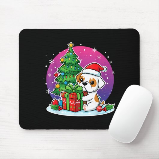 Christmas Bulldog Santa Hat Xmas Bulldog Lover Men Muismat (Met muis)