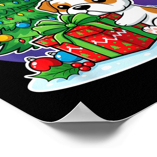 Christmas Bulldog Santa Hat Xmas Bulldog Lover Men Poster (Hoek)