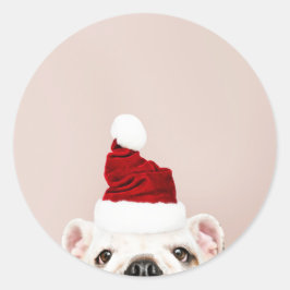 CHRISTMAS BULLDOG STICKER