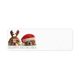 CHRISTMAS BULLDOGS RETOURADRES LABELS