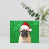 Christmas Bullmastiff puppy Feestdagenkaart (Staand voorkant)