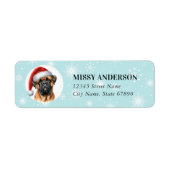 Christmas Bullmastiff Retour Adreslabels Etiket (Voorkant)