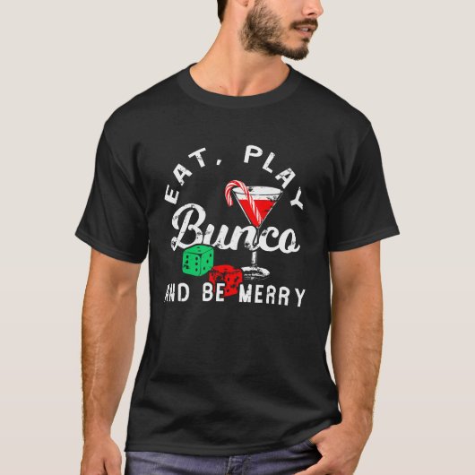 Christmas Bunco Drinking Candy Cane Cocktail T-shirt (Voorkant)