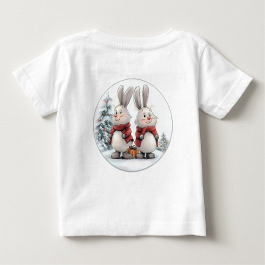 Christmas Bunny and gift, personalized (Achterkant)