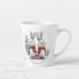 Christmas Bunny and gift, personalized Latte Mok
