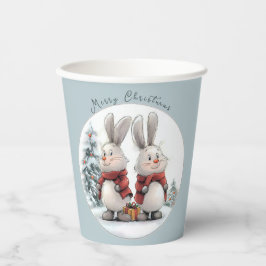 Christmas Bunny and gift, personalized Papieren Bekers