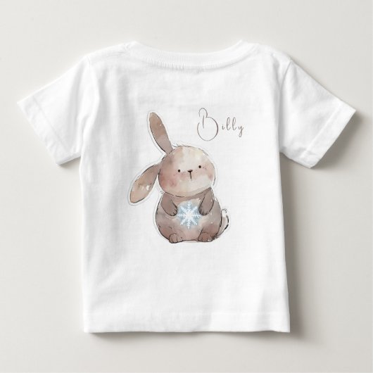 Christmas Bunny and Snowflake, personalized (Achterkant)