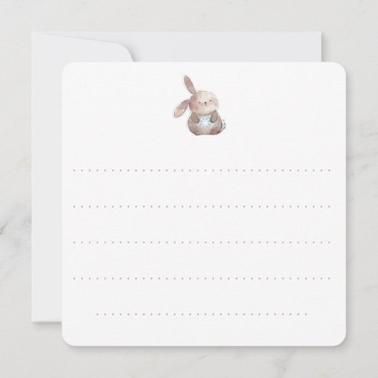Christmas Bunny and Snowflake, personalized Kaart (Achterkant)