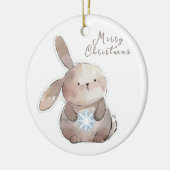 Christmas Bunny and Snowflake, personalized Keramisch Ornament (Links)