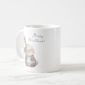 Christmas Bunny and Snowflake, personalized Koffiemok (Voorkant links)