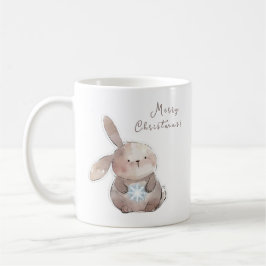 Christmas Bunny and Snowflake, personalized Koffiemok