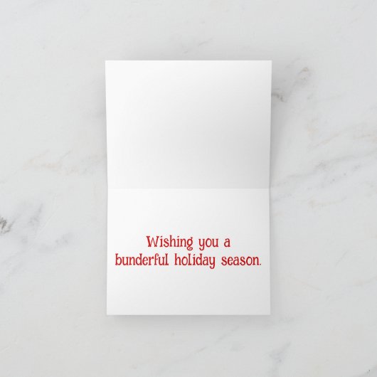 Christmas Bunny Gevouwen Note Kaart (Binnen)