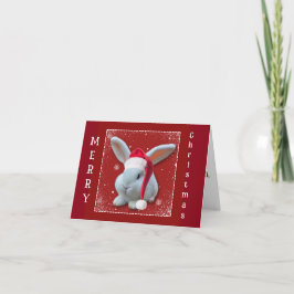 Christmas Bunny Gevouwen Note Kaart