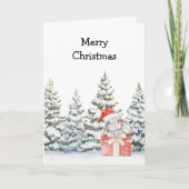 Christmas Bunny in a Box Kaart (Voorkant)