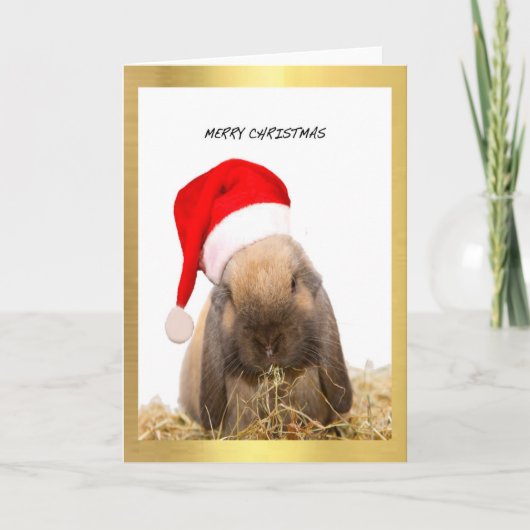 "Christmas Bunny" ontwerp kerstkaarten Feestdagen Kaart (Voorkant)