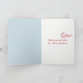 Christmas Bunny Rabbit Nibbling On a Candy Cane Kaart (Binnen)