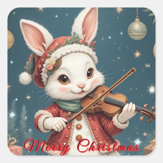 Christmas Bunny Sticker (Voorkant)