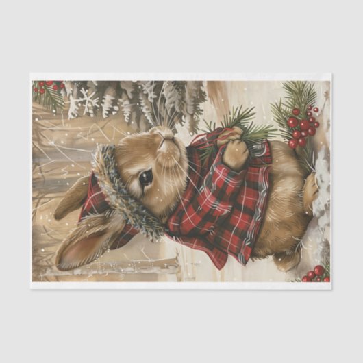 Christmas Bunny Tissue Paper Tissuepapier (Voorkant)