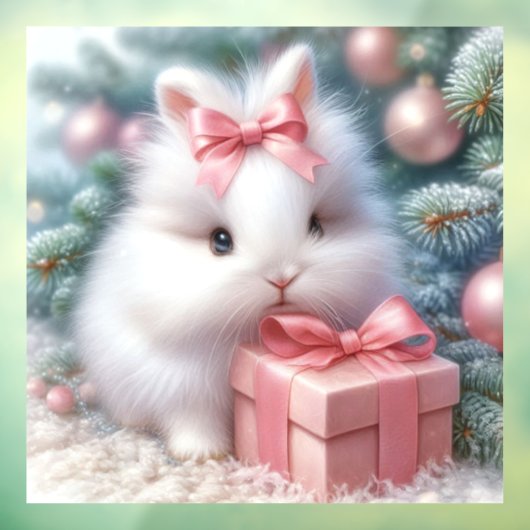 Christmas Bunny Window Cling Raamsticker (Vel 3)