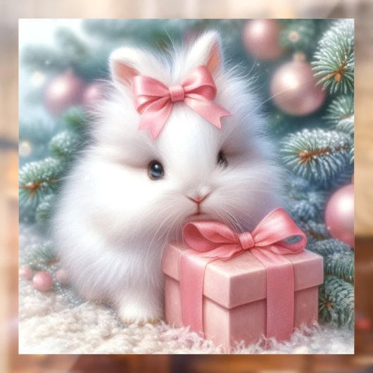 Christmas Bunny Window Cling Raamsticker (Vel 2)