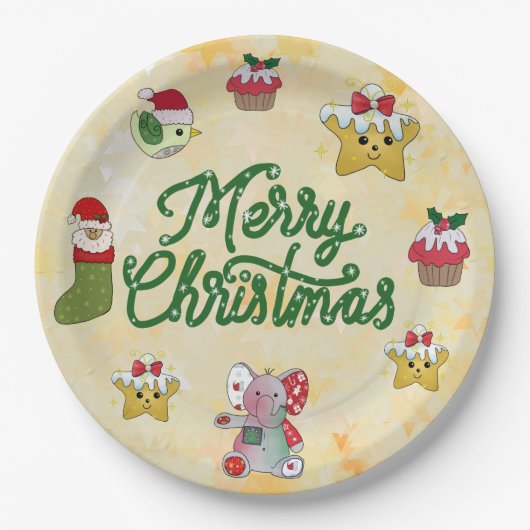 Christmas bunt papieren bordje (Voorkant)