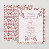 Christmas  Burgundy Floral Scandinavian Folk Art  (Voorkant / Achterkant)