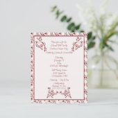 Christmas  Burgundy Floral Scandinavian Folk Art  (Staand voorkant)