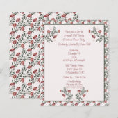 Christmas Burgundy Floral Scandinavian Folk Art (Voorkant / Achterkant)