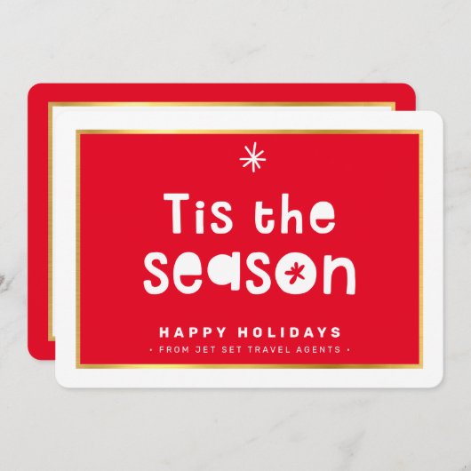 CHRISTMAS BUSINESS BEDANKT is het seizoen dat rood Kaart (Voorkant / Achterkant)