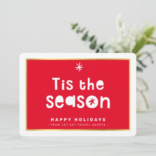 CHRISTMAS BUSINESS BEDANKT is het seizoen dat rood Kaart (Staand voorkant)