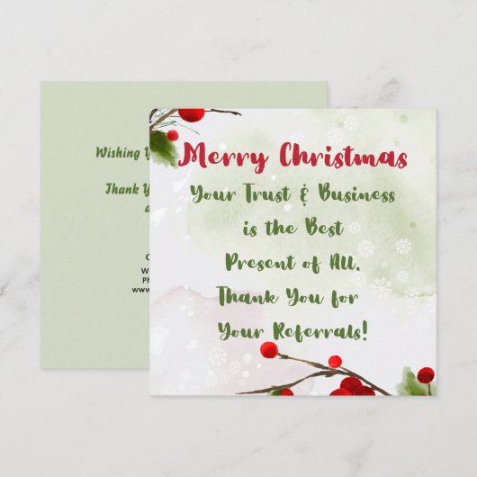 Christmas | Business Budget Marketing Dank u wel Feestdagenkaart (Voorkant / Achterkant)