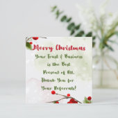 Christmas | Business Budget Marketing Dank u wel Feestdagenkaart (Staand voorkant)