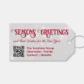 Christmas Business QR code Groeten Stropdas op Lab Cadeaulabel (Voorkant (Horizontaal))