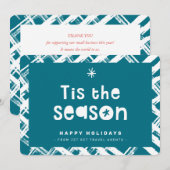 CHRISTMAS BUSINESS THANKS logo tis the season blue Kaart (Voorkant / Achterkant)