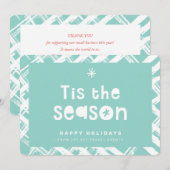 CHRISTMAS BUSINESS THANKS logo tis the season mint Kaart (Voorkant / Achterkant)