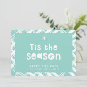 CHRISTMAS BUSINESS THANKS logo tis the season mint Kaart (Staand voorkant)