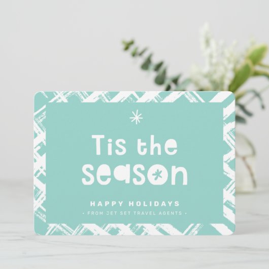 CHRISTMAS BUSINESS THANKS logo tis the season mint Kaart (Staand voorkant)