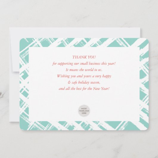 CHRISTMAS BUSINESS THANKS logo tis the season mint Kaart (Achterkant)